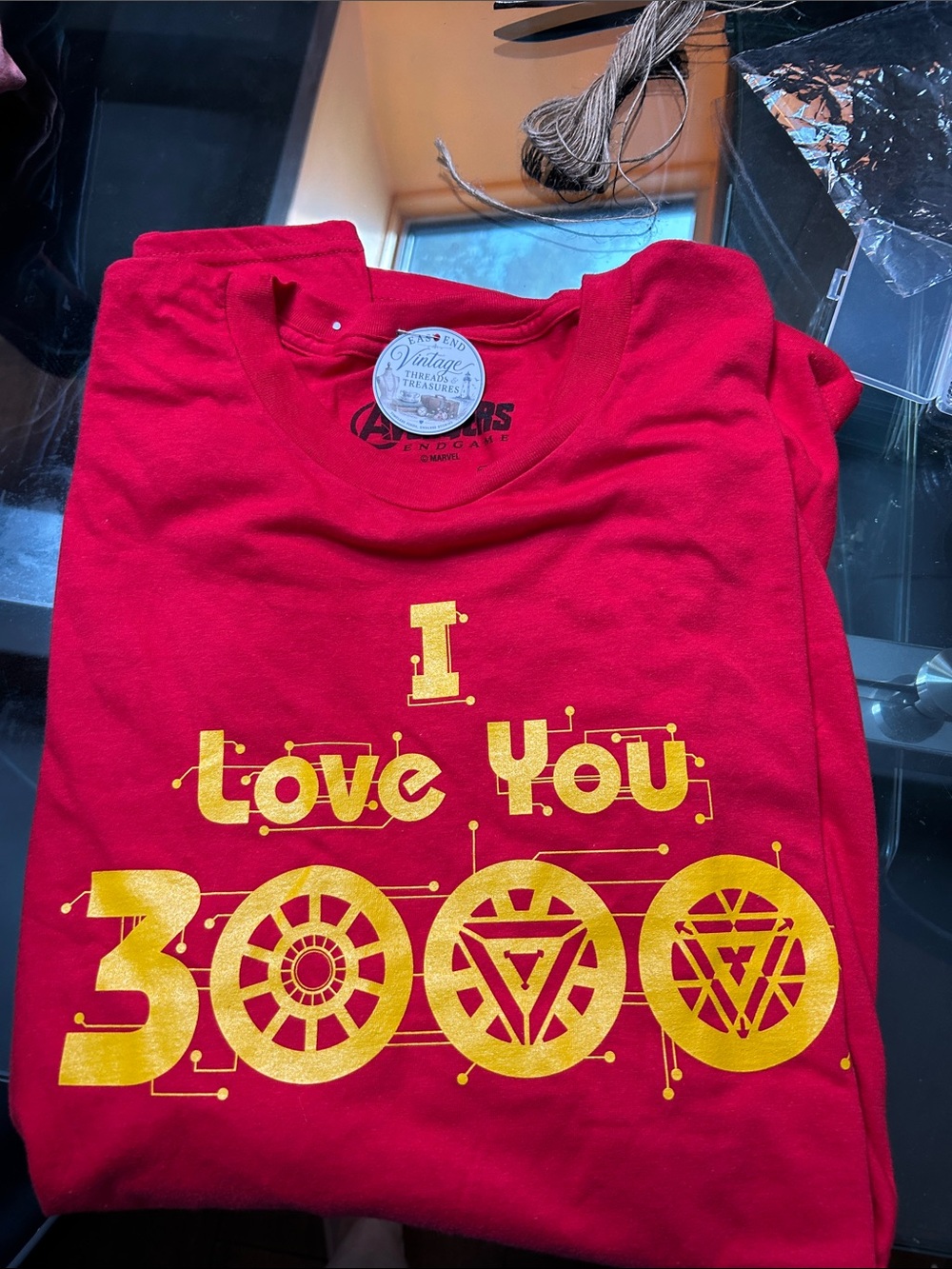 Kids Red "I Love You 3000" Graphic Tee